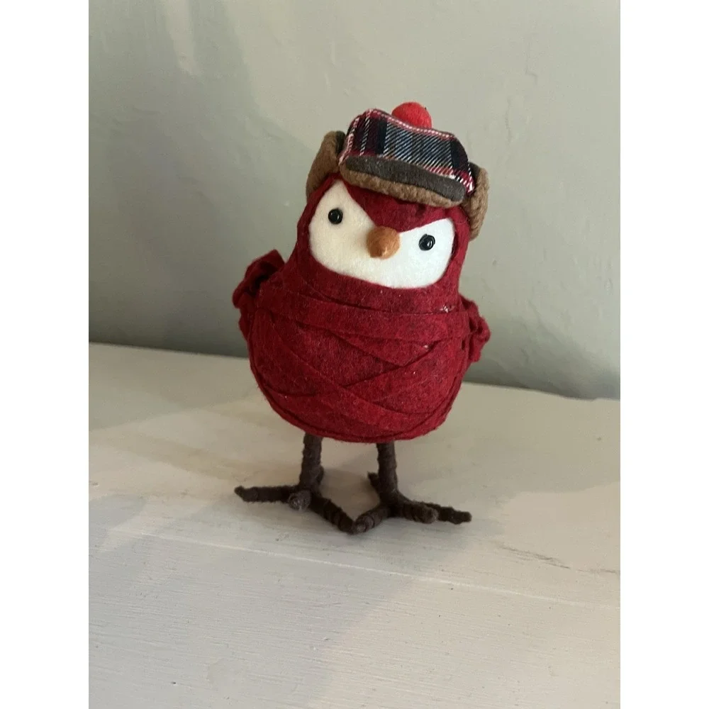 Target Spritz Featherly Friends Red Bird Figure Plaid Earflap Hat 2013 7
